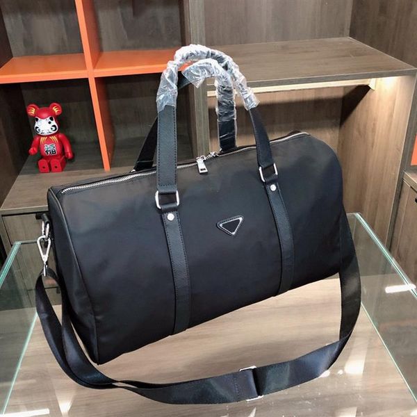 

2021 men handle luggage casual duffle bag triple black nylon travel bags mens business tote with shoulder strap 98i