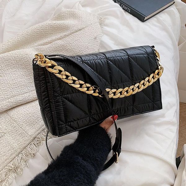 

shoulder bags brand originality design leather bag women version of slung fashion chains square bolsa feminina transversal grande