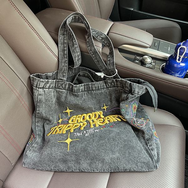 

evening bags crossbody bags for women casual denim bags embroidery female shoulder bag pack travel zipper handbag tote ladies messenger bag