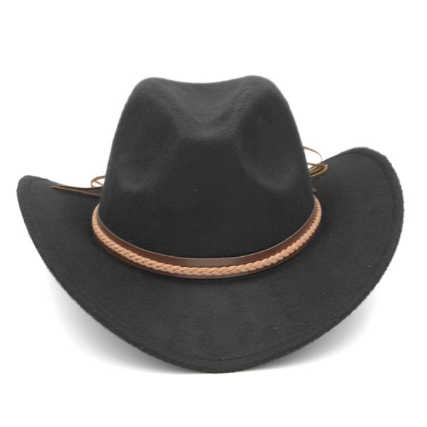 

western cowboy hat wide brim with brown belt for women and men for halloween christmas party, Blue;gray