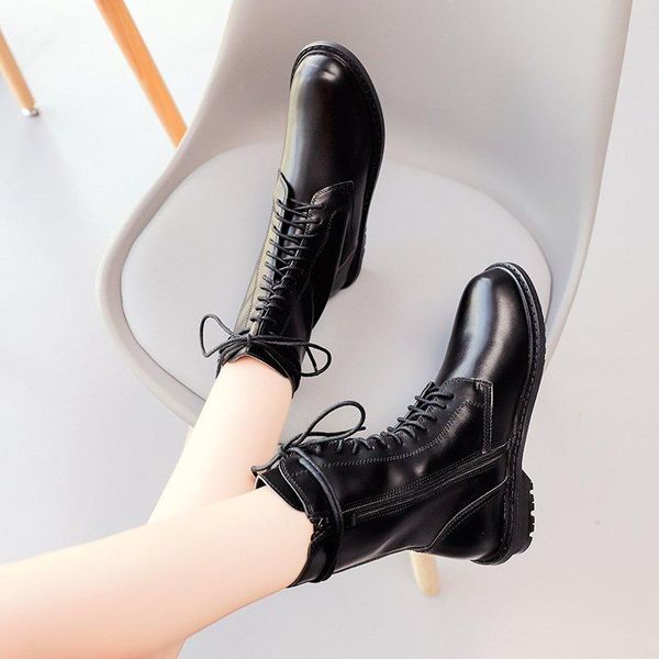 

ladies fashion boots cross straps design comfortable wear non slip wild, Black