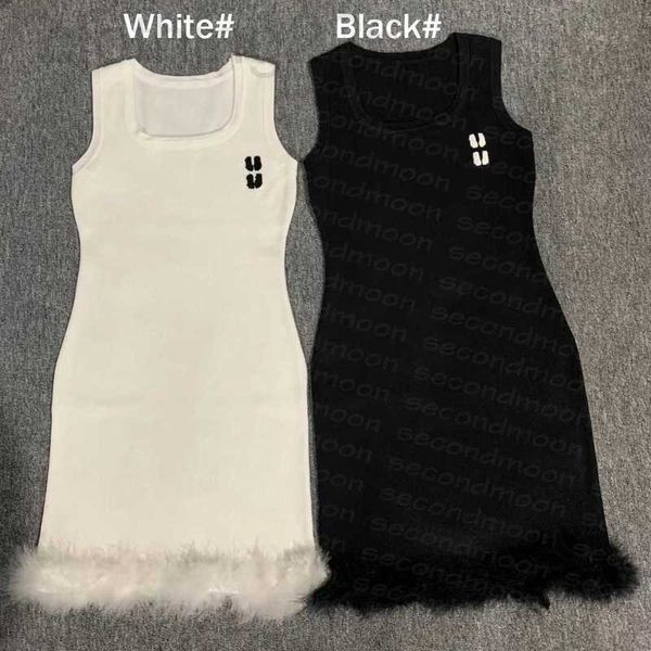 

designer women fashion fluffy dress tight fitting es u neck breathable summer sleeveless es 33gd