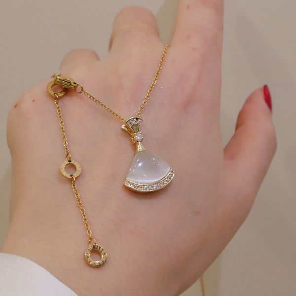 

luxury design gold clover skirt pendant necklace earring for women gift, Silver