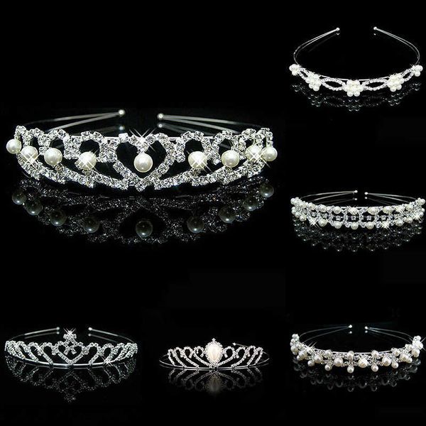 

tiaras crystal rhinestone crown hair band princess wedding bridal bridesmaid jewelry tiara girls hair accessories bride head ornament z0220, White;golden
