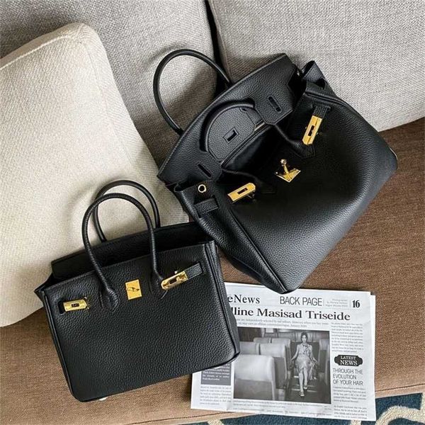 

herme bags birkins women handbags real leather new fashion lychee pattern portable one shoulder crossbody large temperament female capacity