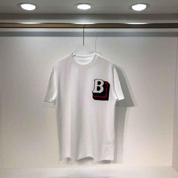 

summer 2021ss spring tshirt and new high grade cotton printing short sleeve round neck panel bur t-shirt size m--xl-xxl-xxxl color black46, White;black