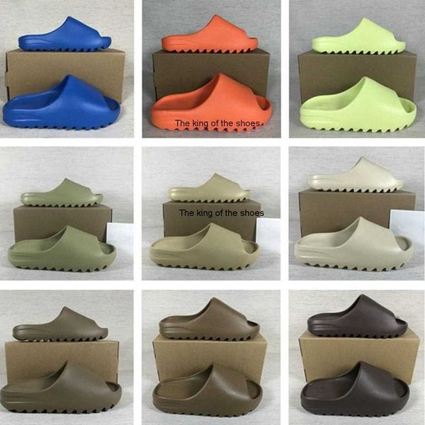 

2022 designer slippers men woman slider bone core desent sand earth brown slipper slide enflame orange glow green ochre slides pure resinsli, Black