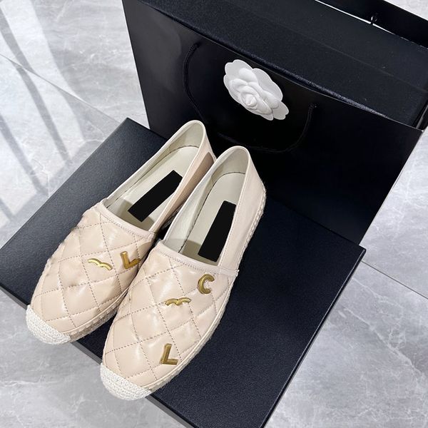 

classic womens dress shoes slip-on quilted texture golden metal platform flat heels loafers rubber sole sandals outdoor casual shoe flat bal, Black