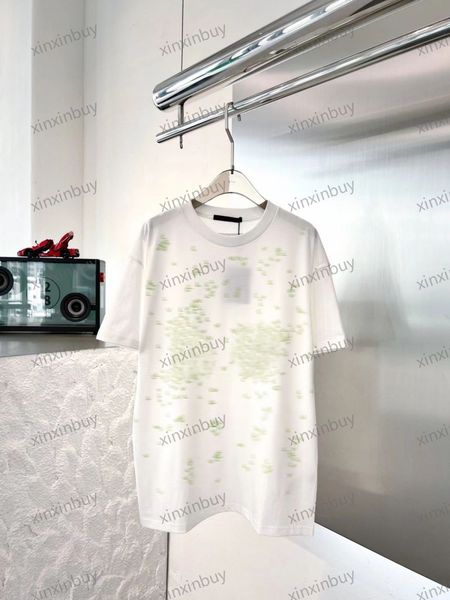 

xinxinbuy men designer tee t shirt 23ss paris 1854 small letter embroidery short sleeve cotton women white black beige s-2xl, Black;brown