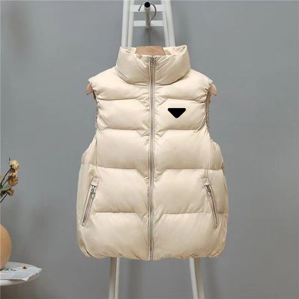 

womens vests puffy jacket sleeveless woman jackets designer coat matte slim outwears coats prad down jackets s-2xl, Black