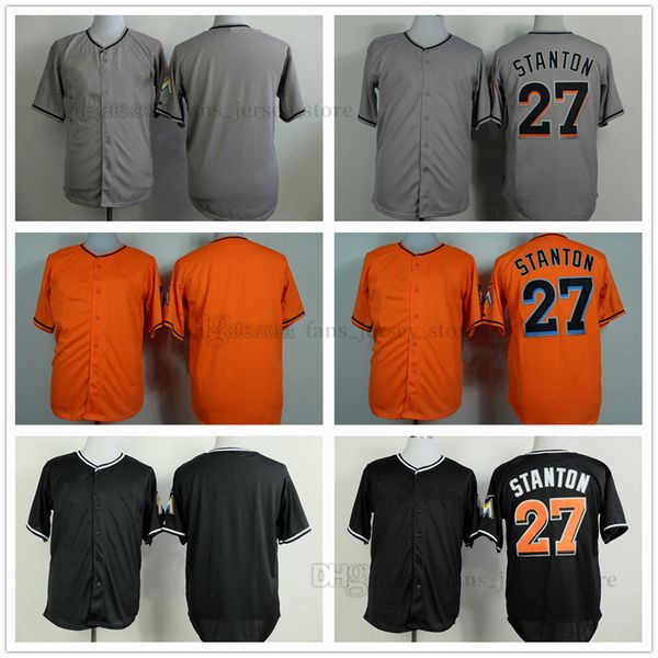 

movie mitchell and ness baseball jerseys 27 mike stanton gray flexbase blank stitched breathable sport sale high quality, Blue;black