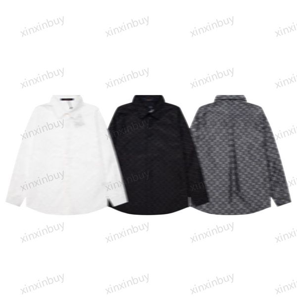 

xinxinbuy men designer tee t shirt 23ss paris 1854 letter jacquard embroidery short sleeve cotton women white black beige s-2xl, Black;brown