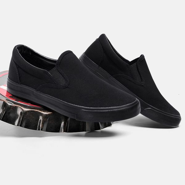 

dress shoes canvas men loafers cool young man street black breathable casual flat slipon plus size n023 230220