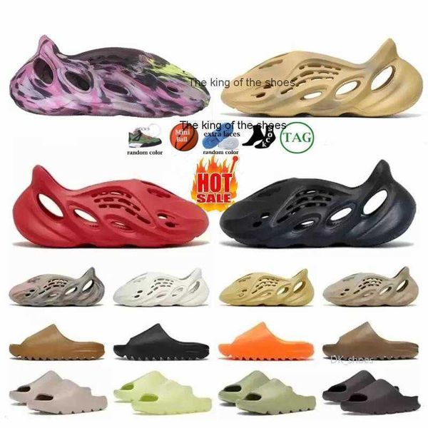

designer slippers men woman slider foam runner vermillion mineral blue onyx pure sandals runr slide slipper ochre bone resin clog sandal, Black