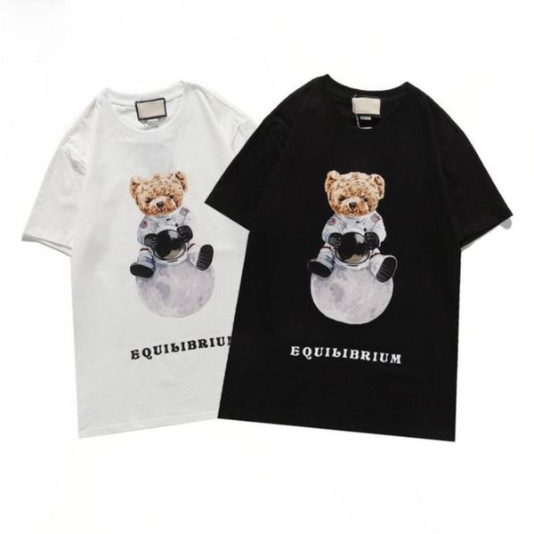 

summer women's t-shirt mens women milan designers t shirts loose tees fashion brands teddy bear couple's casual shirt luxurys clo, White