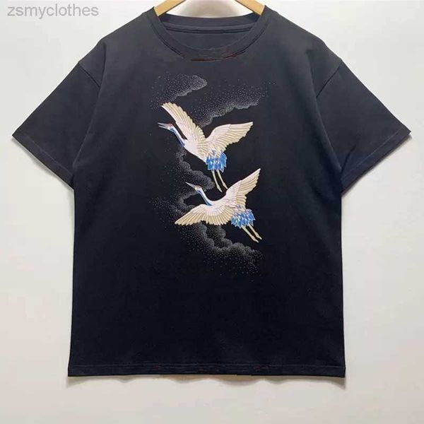 

men's t-shirts mens designer t shirt woman crowned crane letters printed tee summer tshirt casual hip hop short sleeves rock streetwear, White;black