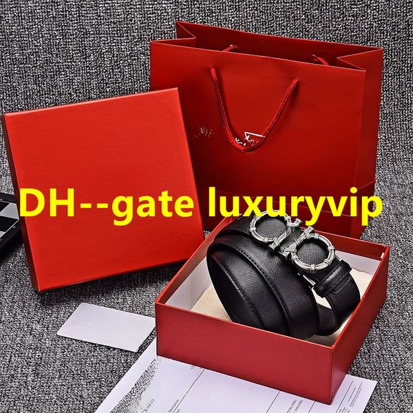 

leather belt luxury men's designer luxury bronze silver bronze gold two-color buckle, fashion women's belts classic black pattern, Black;brown