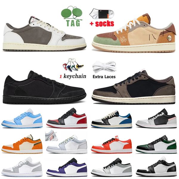 

fashion jumpman 1 low basketball shoes 1s reverse mocha black phantom voodoo fragment cactus jack lows panda unc tear away silver mens women