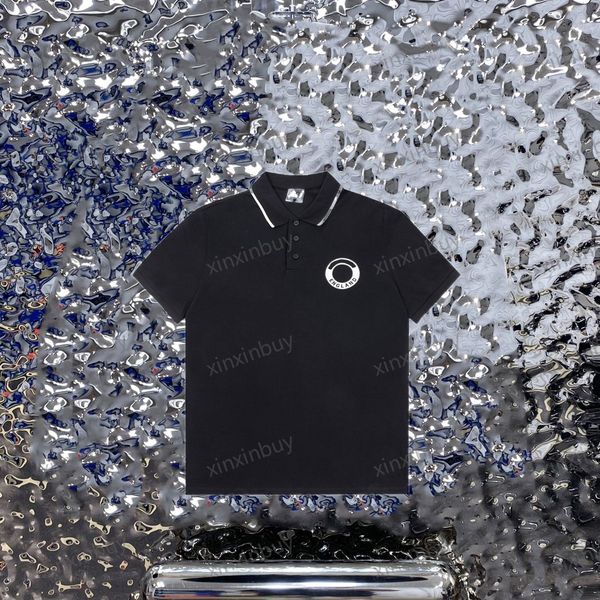 

xinxinbuy men designer tee t shirt 23ss paris england embroidery short sleeve cotton women white black gray s-2xl, Black;brown