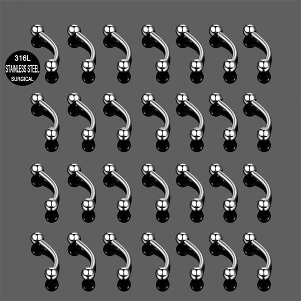 

navel bell button rings wholesale 100pcslot steel eyebrow piercing ceja silver banana ring rook earring studs body jewelry 230217