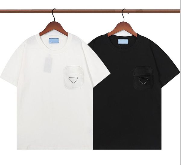 

luxury t-shirt summer mens womens short sleeves fashion tee pure cotton prad shirts leisure classic pattern, Black;brown