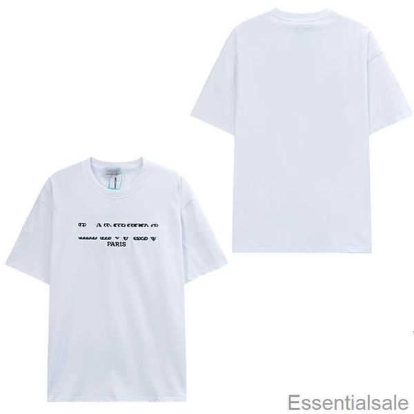 

2023 summer men's t-shirts embroidery lanvins letter designer short-sleeve tees casual women's pure cotton active sports thirts wh, White;black