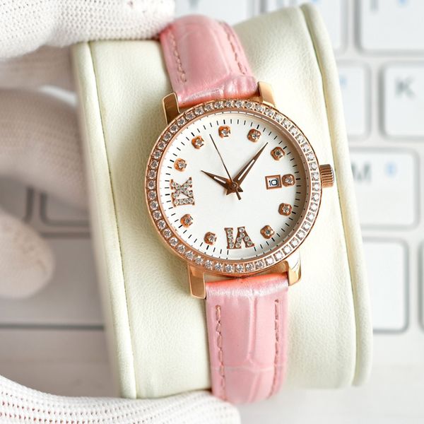 

women watch imported quartz movement watches lady wristwatch 30mm montre de luxe, Slivery;brown