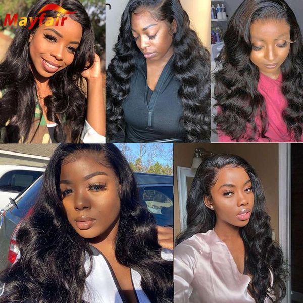 

body wave lace front wig human hair frontal wigs, Black;brown