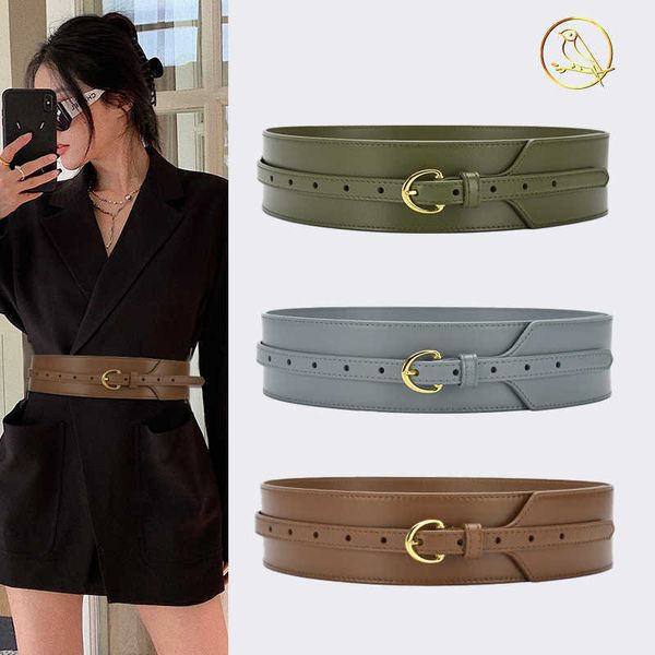 

belts waist closure women's outer waist decoration shirt versatile suit dress waist closing thin leather wide belt new model launched j, Black;brown