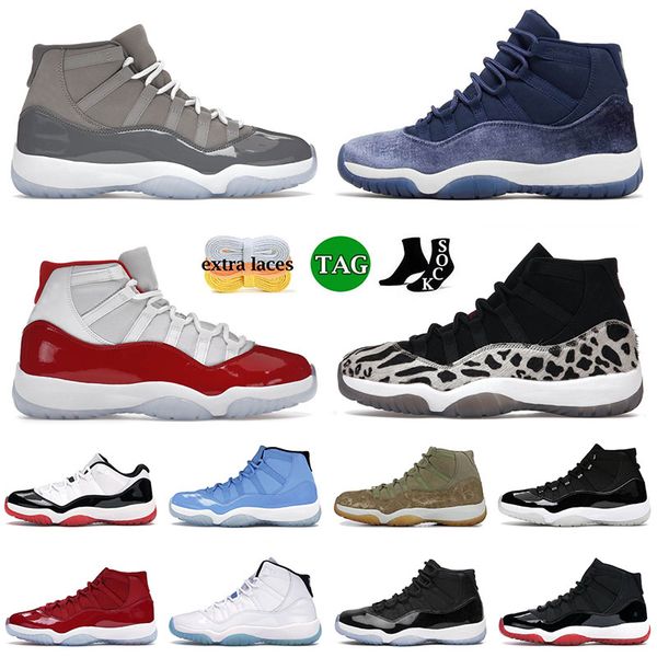 

cherry 11 11s with socks basketball shoes jumpman xi midnight navy high cool grey animal instinct mens women bred concord mens women trainer