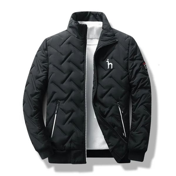 

men s jackets man hazzys winter coat quilted with thick warm pilot zipper recreational grid vertical 230217, Black;brown