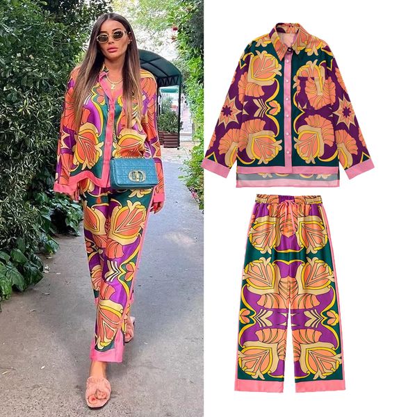 

womens two piece pants fashion print elegant womens suit elastic waist straight 2 piece set suit casual chic youth vacation fashion suit 230, White