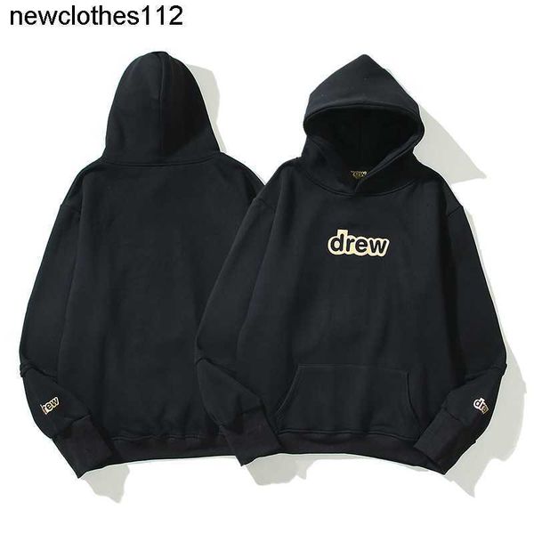 

designer loose autumn winter new drews gilded letter hoodie unisex, Black