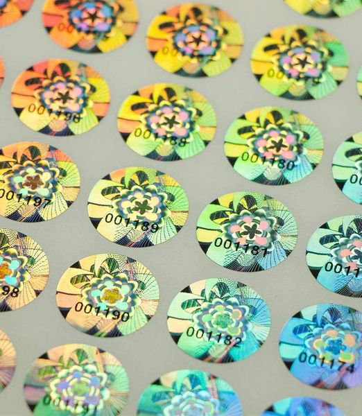 

permanent/one-off adhesive 3d hologram security sticker with sequential codes