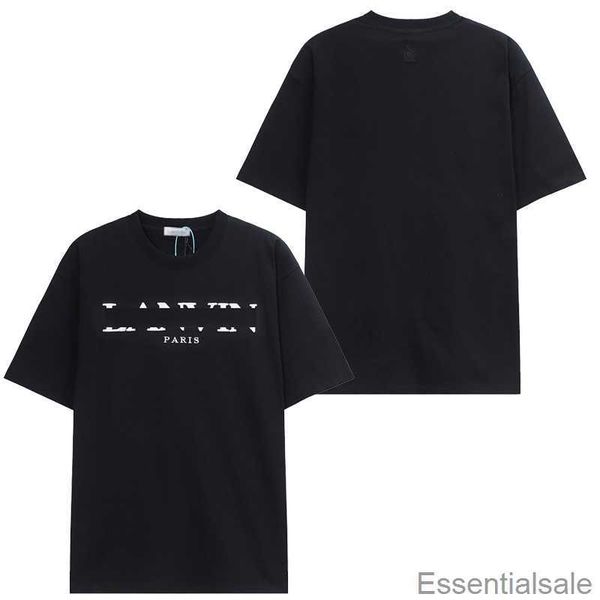 

2023 summer lanvins designer men's t-shirts short-sleeve tees casual women's pure cotton quick dry active sports t shirts high str, White;black