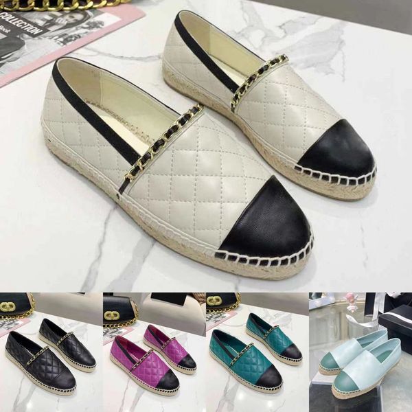 

designer luxury casual shoes summer ladies flat loafer classic soft leather loafers beach half slippers fisherman canvas shoe with box size3, Black