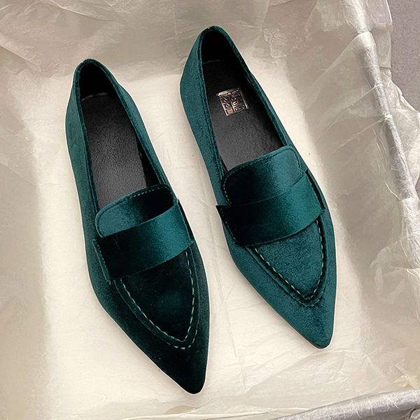 

dress shoes women flat ballet dance pointed 2023 spring designer loafers casual walking zapatillas 230220, Black