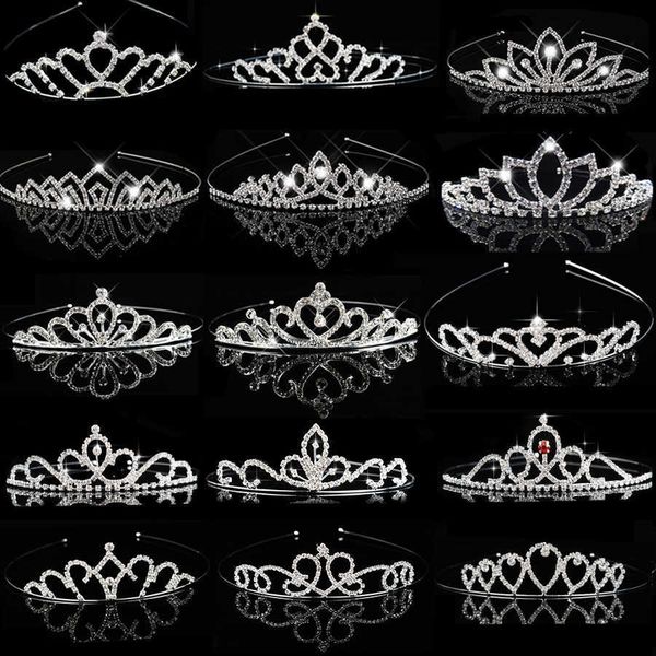 

tiaras children tiaras and crowns headband kids girls bridal crystal crown wedding party accessiories hair jewelry ornaments headpiece z0220, White;golden