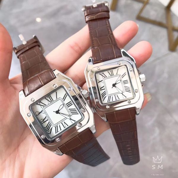 

foreign trade wechat business selling sandushi fashion square roman scale calendar quartz belt watch manufacturers direct sales, Slivery;brown