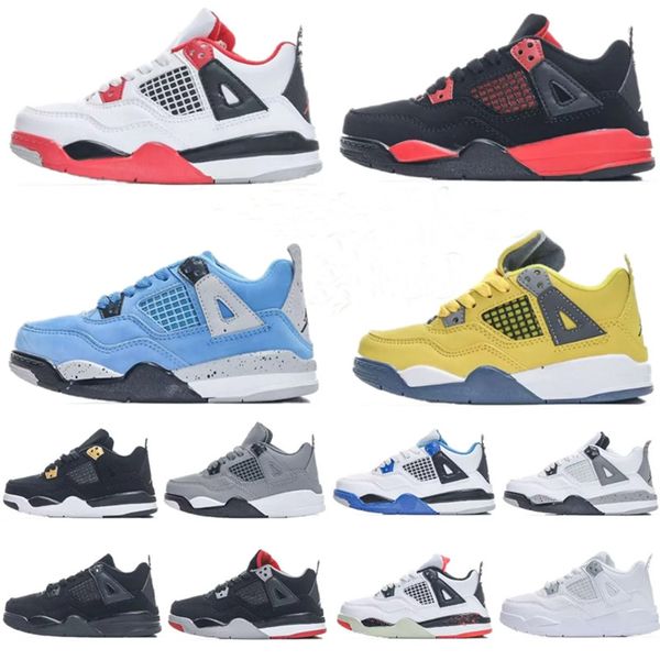 

designer basketball baby kids shoes 4 4s black sneakers cat military trainers kid youth walking toddler infants runner shoe children boys gi