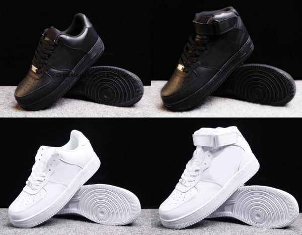 

shoe men women casual running shoes forces 1 baskers forcs af1 off mens trainers sports skateboard one sneakers white, Black