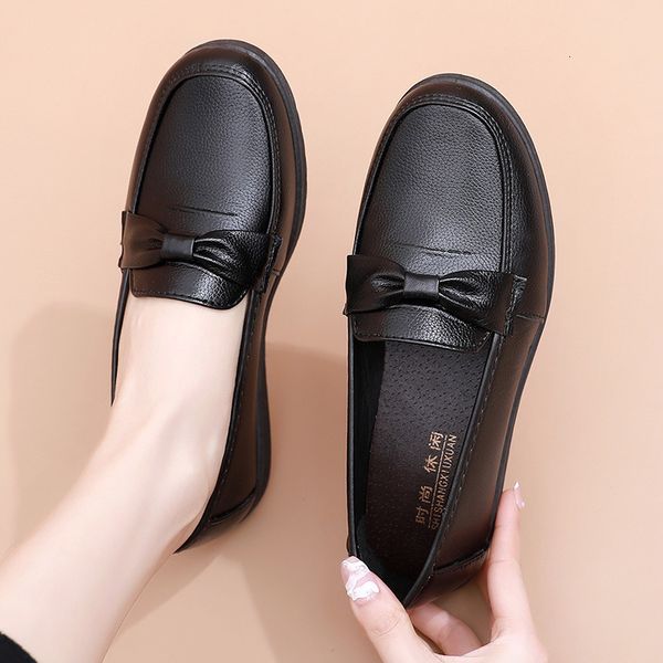 

dress shoes women flats casual loafers solid color slip on lady comfort party wedding office zapatos mujer 230220, Black