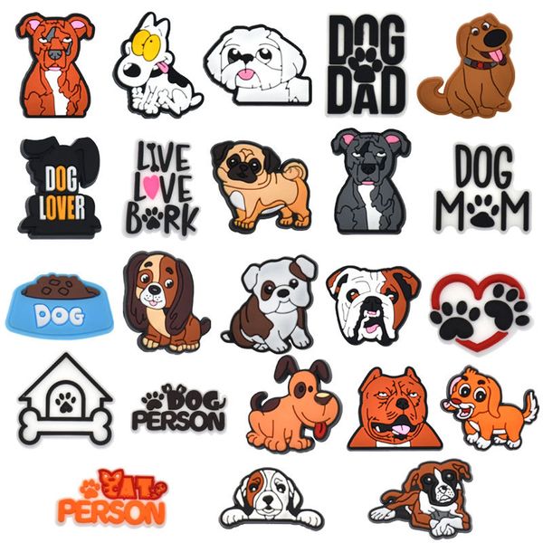 

new arrival adorable dogs mon croc shoe charms lovely money cats clog shoes decorations kid's cute animal wristband accessories, White;pink