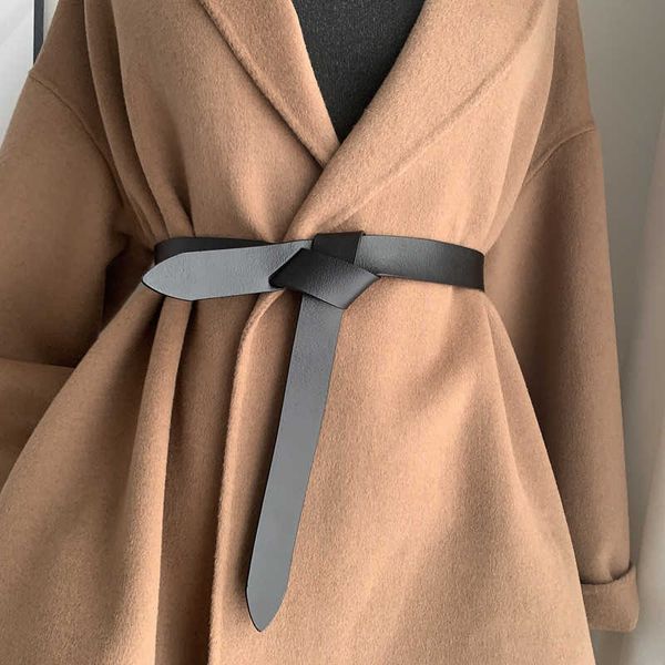 

belts new pu leather belt for kid designer brand waist strap allmatch lady dress coat sweater decorative waistband j2302201, Black