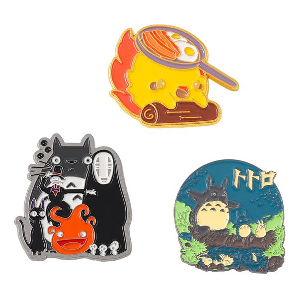 

boutique cute enamel anime movie cat brooch animel carton badge commemorative medal jewelry gift wholesale price, Gray