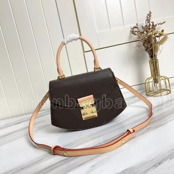 

womens designer monograms shoulder bag leather fashion totes purse handbag fan shaped ladiese crossbody bags brown messenger bags embossed f