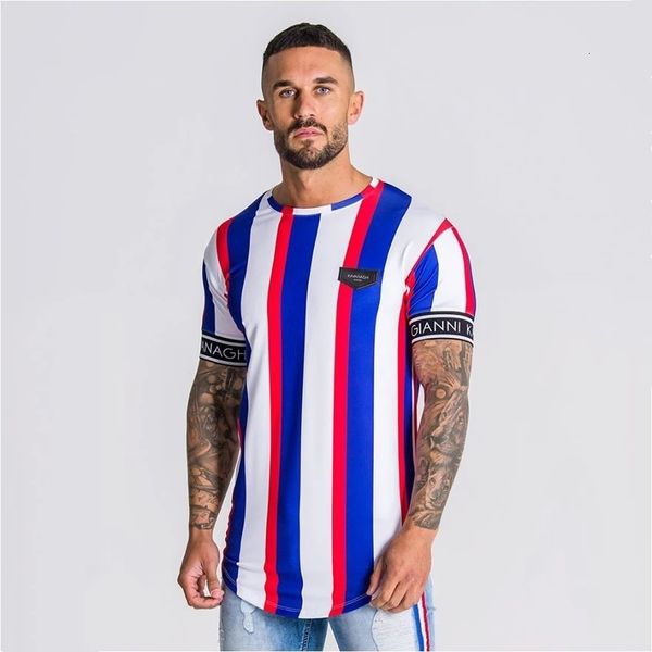 

men s t shirts short sleeve t shirt fitness slim street blue t shirt siksilk gyms tees summer fashion casual clothi 230220, White;black