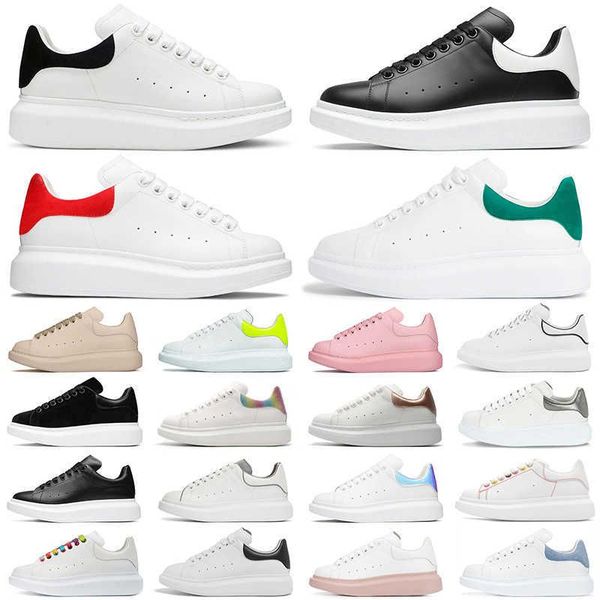 

new mcqueens designer shoes luxury designer casual mc queens alexander men women platform sneakers suede leather mens tainers outdo mn, Black