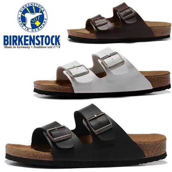 

designer birkinstock slippers germany boken cork arizona boken double-button summer men's sandals for lovers, Black