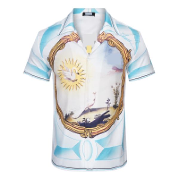

23ssmens casual shirts hawaiian style mens short spring and summer new embroidery craft 2022 fashion men womens dinner reception prom lovers, White;black